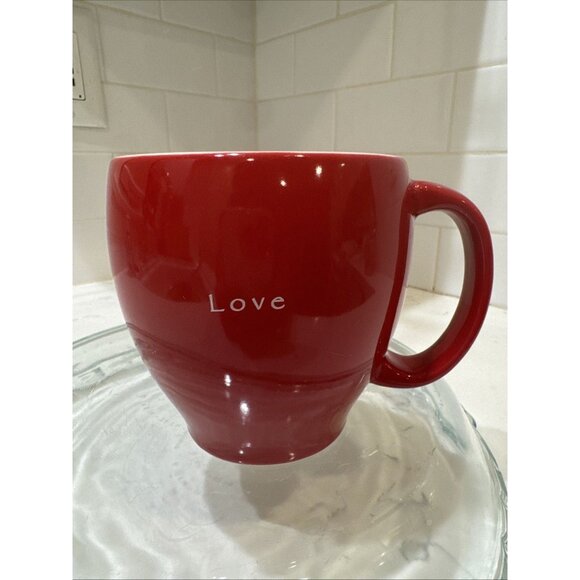 Vintage Starbucks Coffee Mug Valentines 2004 RED Feng Shui LOVE - Picture 1 of 13